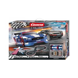 Carrera 25236 Evolution 1:32 Break Away Slot Car Set Mustang vs Chevrolet Camaro