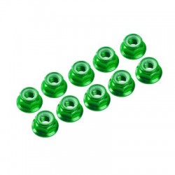 DADO AUTOBLOCCANTE ALU M3 FLANGIATO VERDE (10)